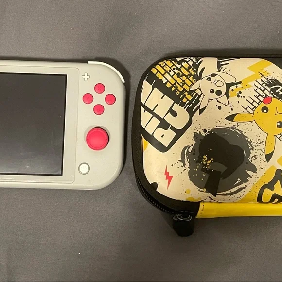 Nintendo Switch Lite - Light Gray with Teal Buttons - Picture 3 of 3